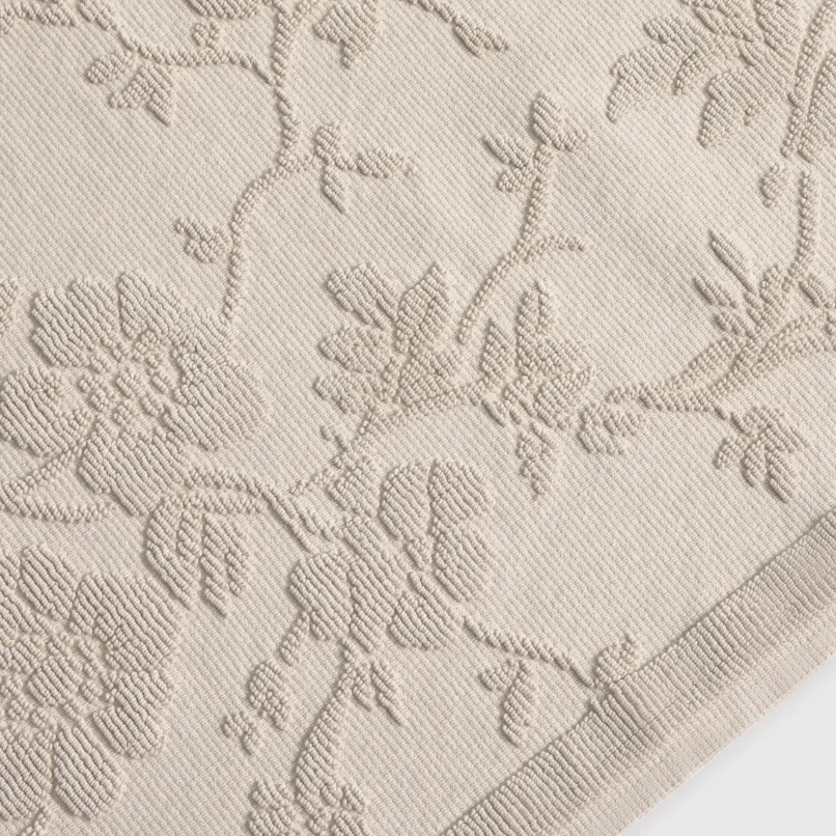 Alfombra de baño algodón jacquard floral Flom