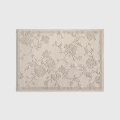 Alfombra de baño algodón jacquard floral Flom