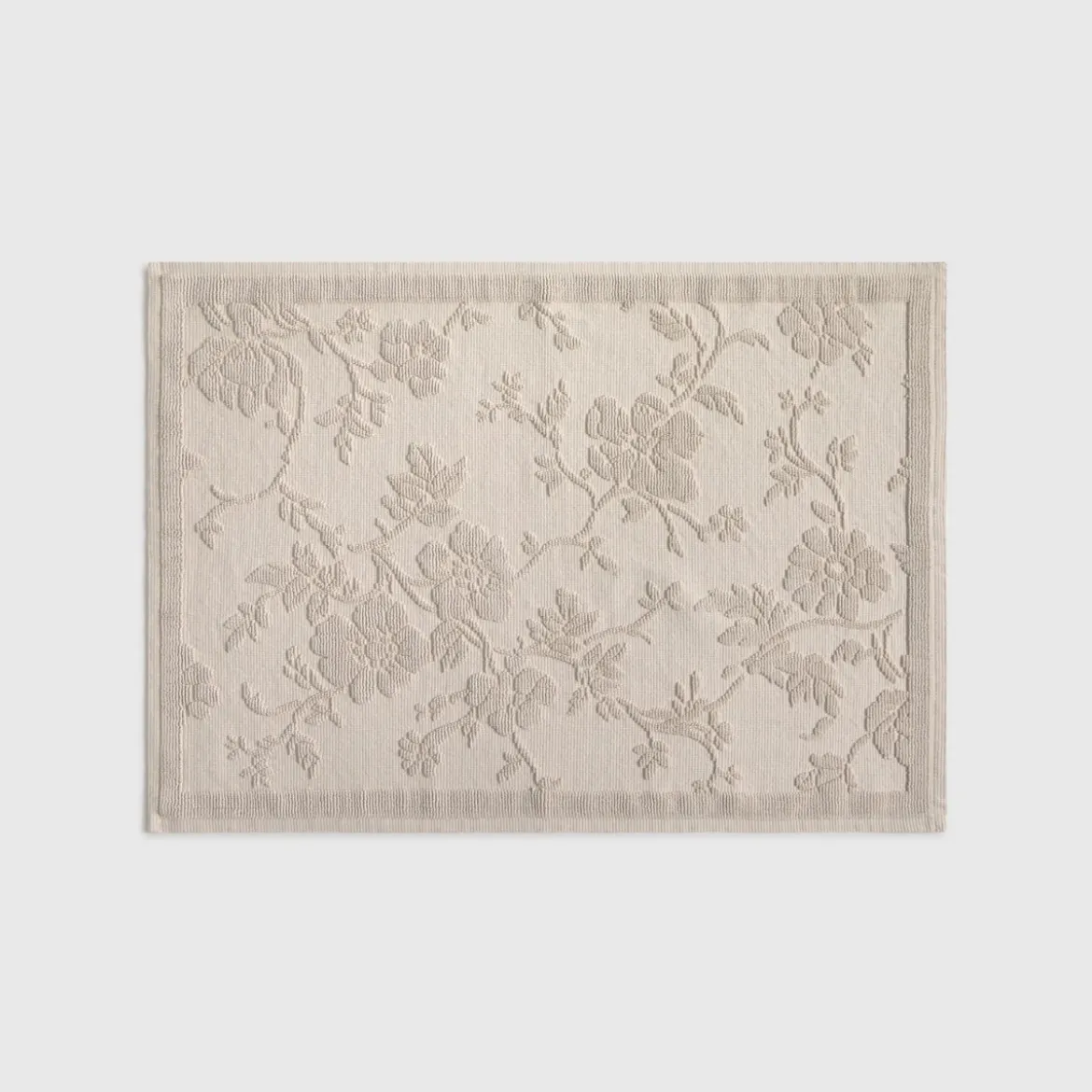 Alfombra de baño algodón jacquard floral Flom