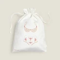 Bolsa de algodón bordada para lencería Lingerix