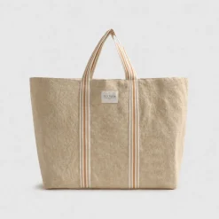 Bolsa de playa algodón con asas a rayas Rachel