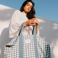 Bolsa de playa algodón cuadros vichy Revi