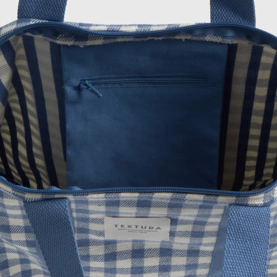 Bolsa de playa algodón cuadros vichy Revi