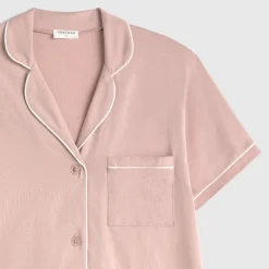 Camiseta de punto de algodón con botones Vega