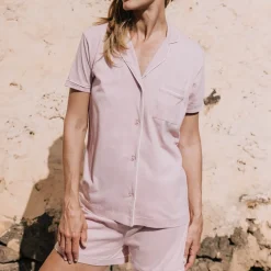 Camiseta de punto de algodón con botones Vega