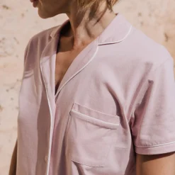 Camiseta de punto de algodón con botones Vega