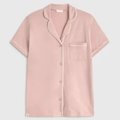 Camiseta de punto de algodón con botones Vega