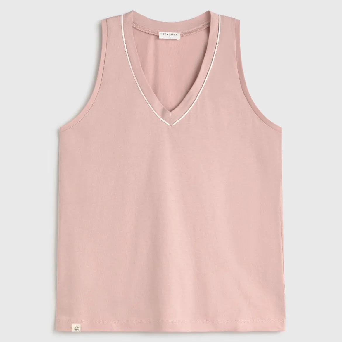 Camiseta de punto de algodón con ribete Vegat