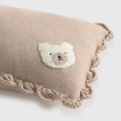 Cojín bebé algodón orgánico tricot osito crochet Ted