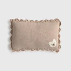 Cojín bebé algodón orgánico tricot osito crochet Ted