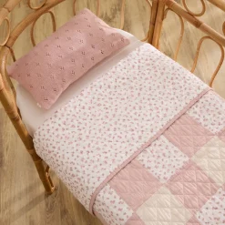 Colcha algodón reversible patchwork flores pequeñas Lalaki