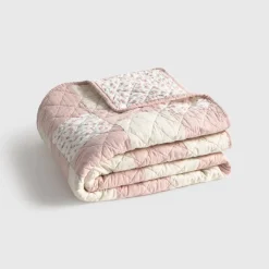 Colcha algodón reversible patchwork flores pequeñas Lalaki