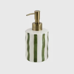 Dispensador jabón baño cerámica rayas Olivadi