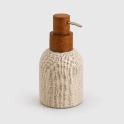 Dispensador jabón baño efecto tela de saco Zendi