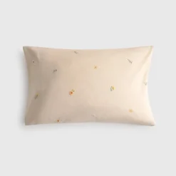 Funda de almohada algodón 180 hilos flores bordadas Laflora