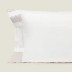 Funda de almohada algodón 180 hilos rayas bordadas Band
