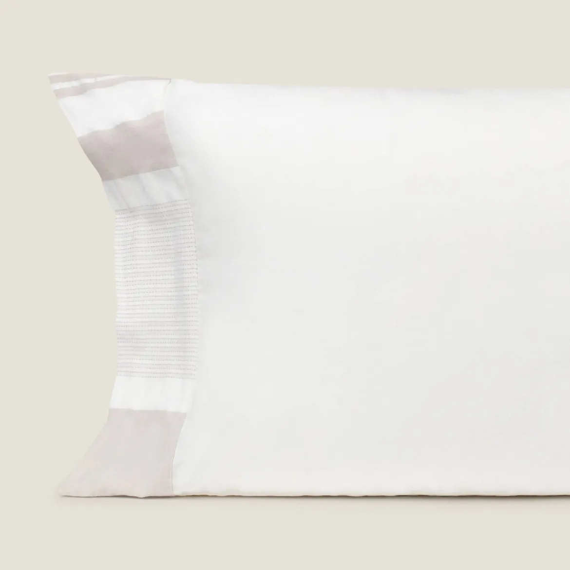 Funda de almohada algodón 180 hilos rayas bordadas Band