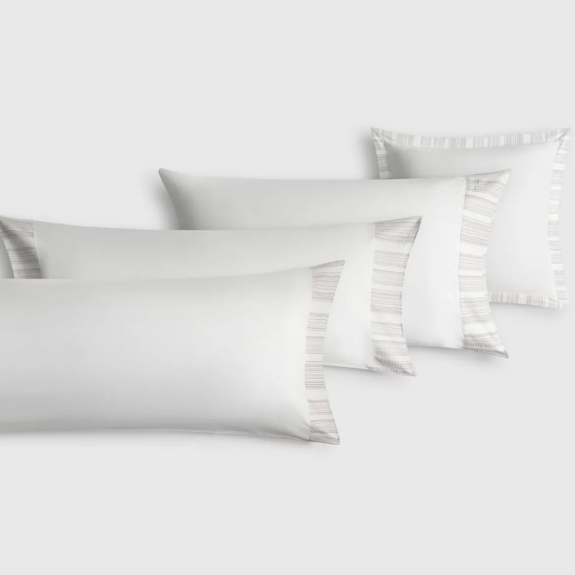 Funda de almohada algodón 180 hilos rayas texturizadas Oni
