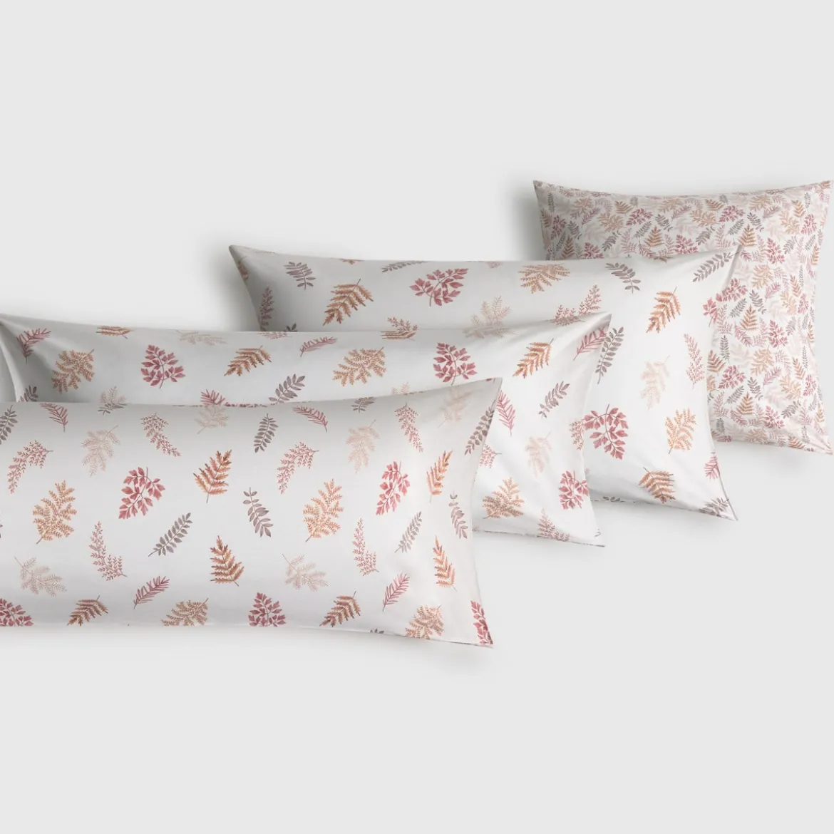 Funda de almohada algodón percal 180 hilos hojas Seaf