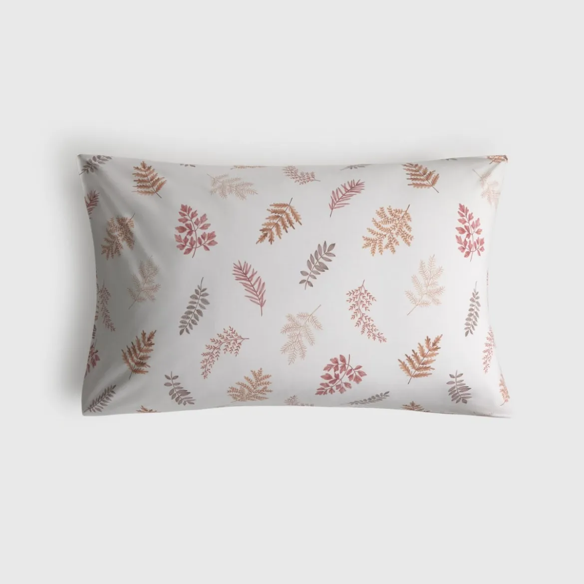 Funda de almohada algodón percal 180 hilos hojas Seaf