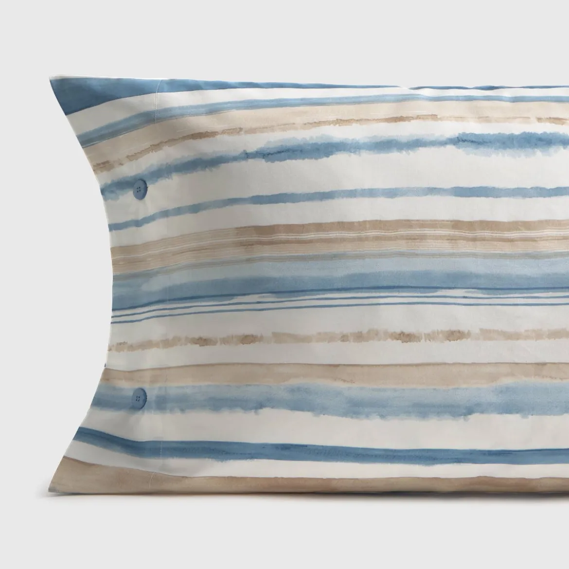 Funda de almohada algodón percal rayas Medarena