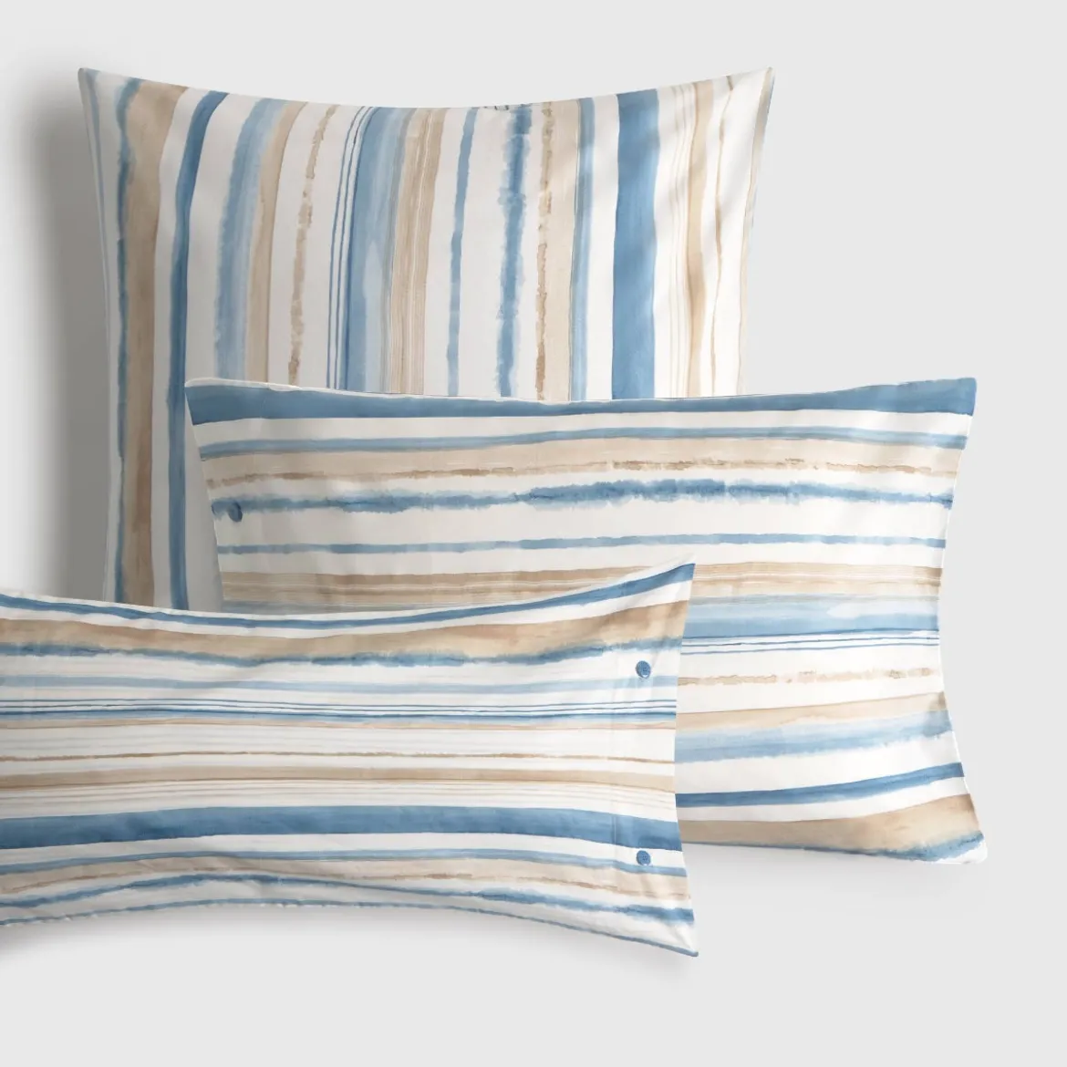 Funda de almohada algodón percal rayas Medarena