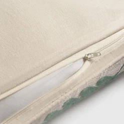 Funda de cojín algodón bordado hojas Secumi