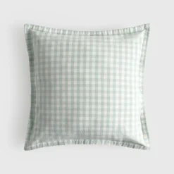 Funda de cojín algodón cuadros vichy Kimivu