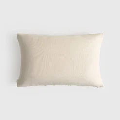 Funda de cojín algodón flores bordadas Litamani