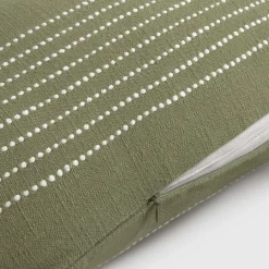 Funda de cojín algodón rayas bordadas Seray