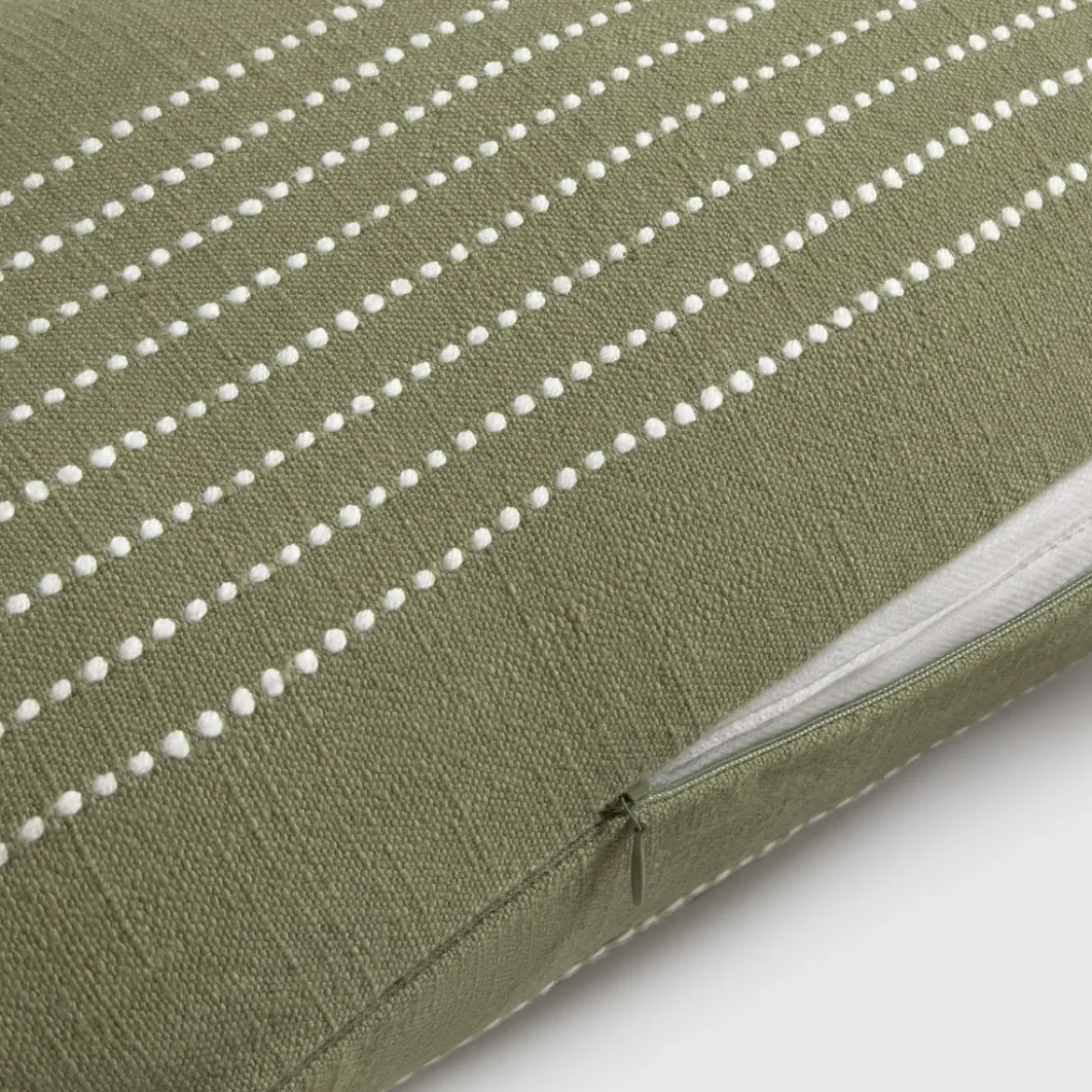 Funda de cojín algodón rayas bordadas Seray