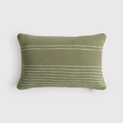 Funda de cojín algodón rayas bordadas Seray