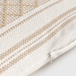 Funda de cojín tejido rombos con borlas Diami