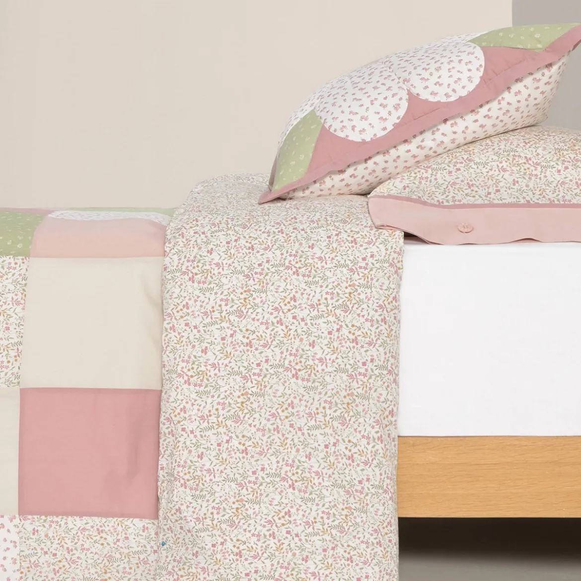 Funda nórdica algodón 180 hilos patchwork floral Lalapat