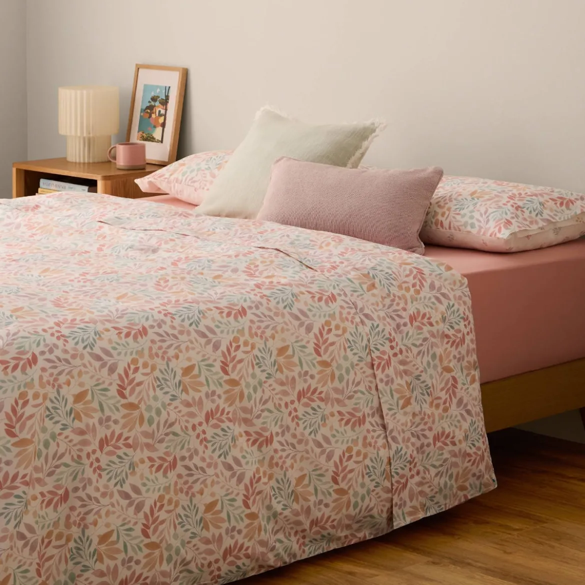 Funda nórdica algodón percal 180 hilos estampado floral Folio