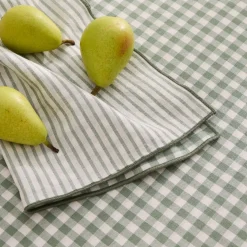 Mantel algodón reversible de cuadros y rayas Grac