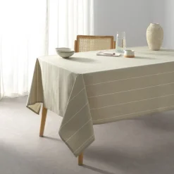 Mantel antimanchas con rayas tejidas Lan