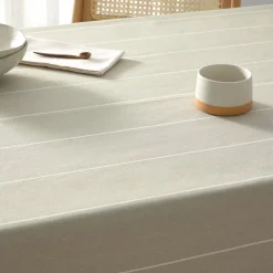 Mantel antimanchas con rayas tejidas Lan