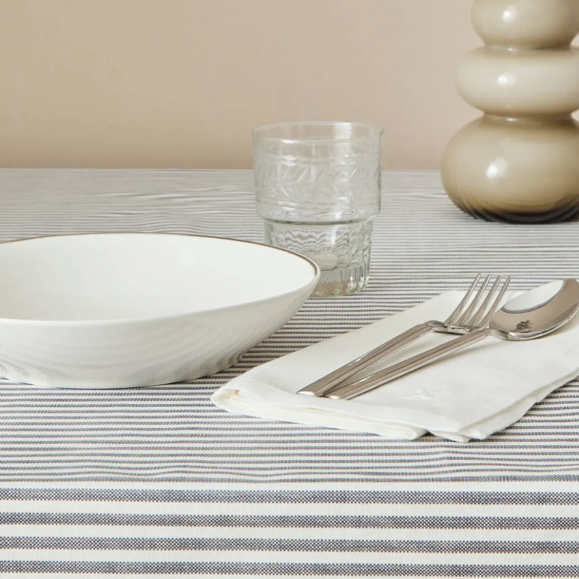 Mantel antimanchas resinado estampado de rayas Oxo