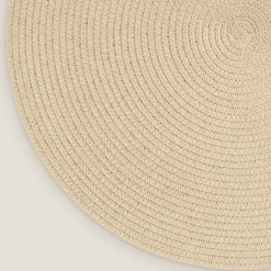 Mantel individual redondo hilo plateado Col