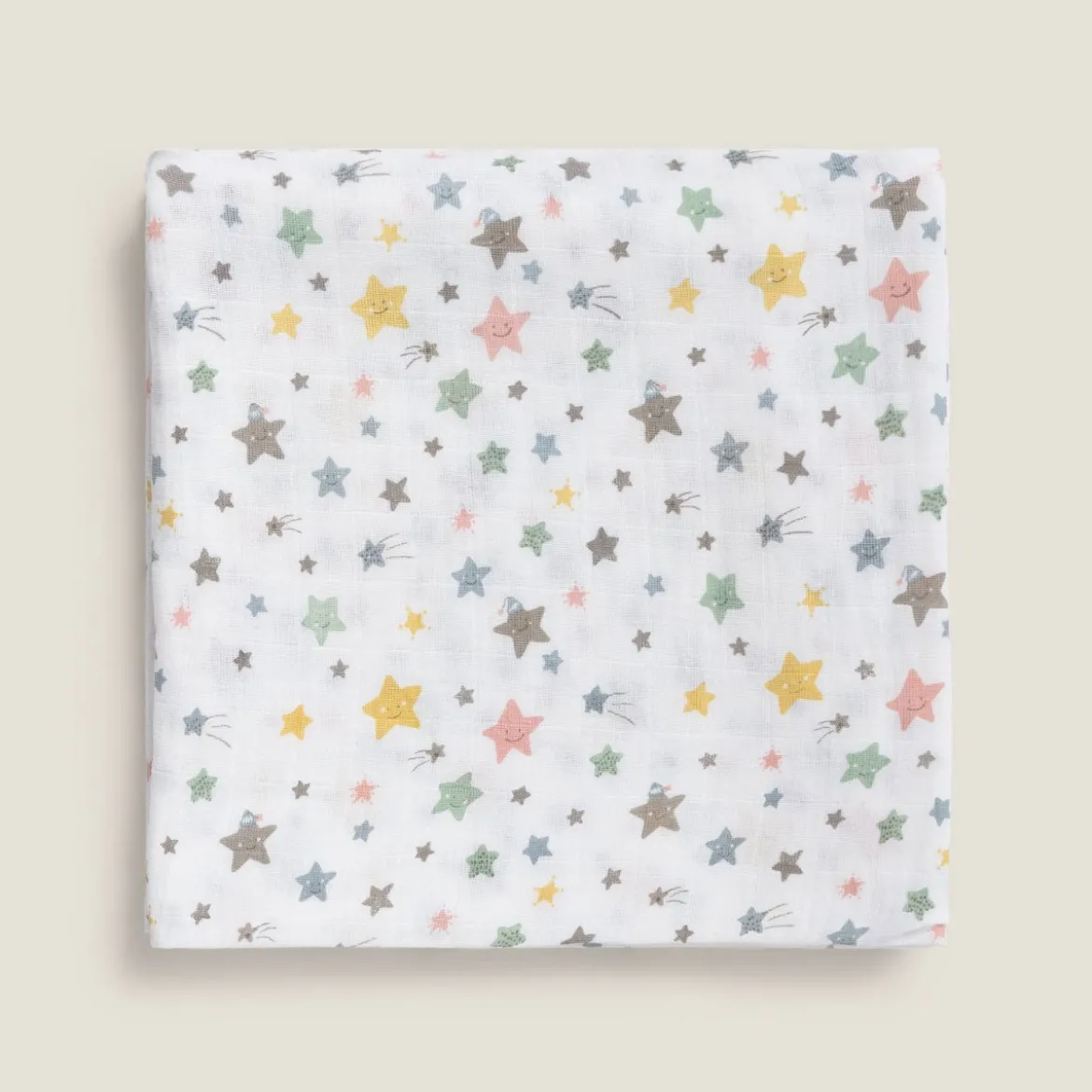 Muselina de algodón con estampado de estrellas Starfi