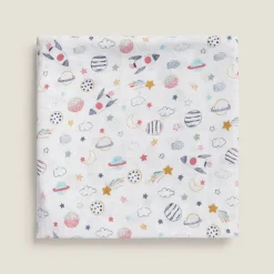 Muselina de algodón con estampado de planetas Planetis