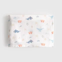Muselina de algodón con estampado marino Sealumu