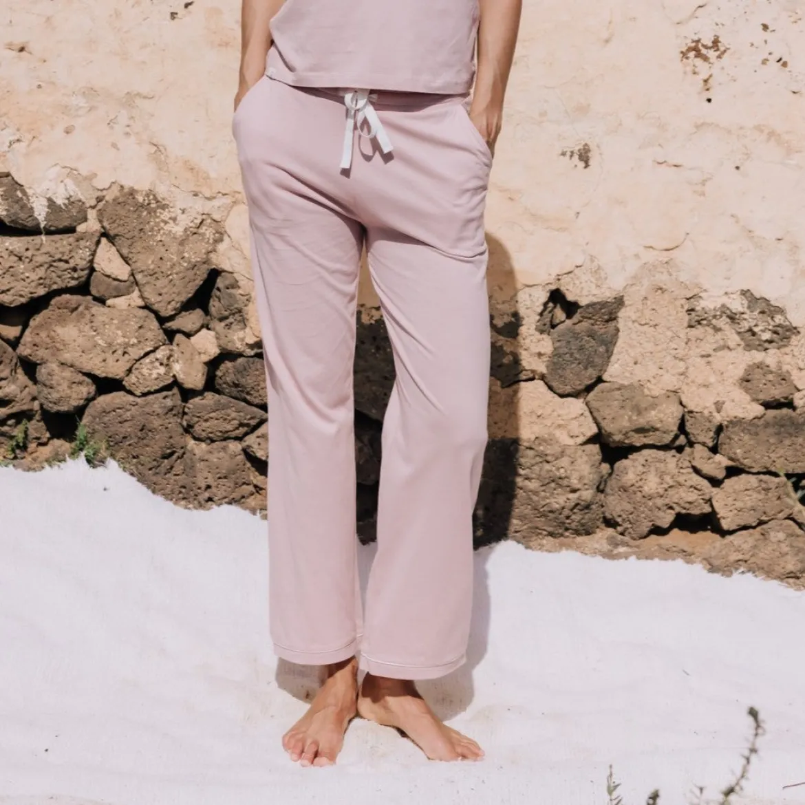 Pantalón de punto de algodón con lazo Vega