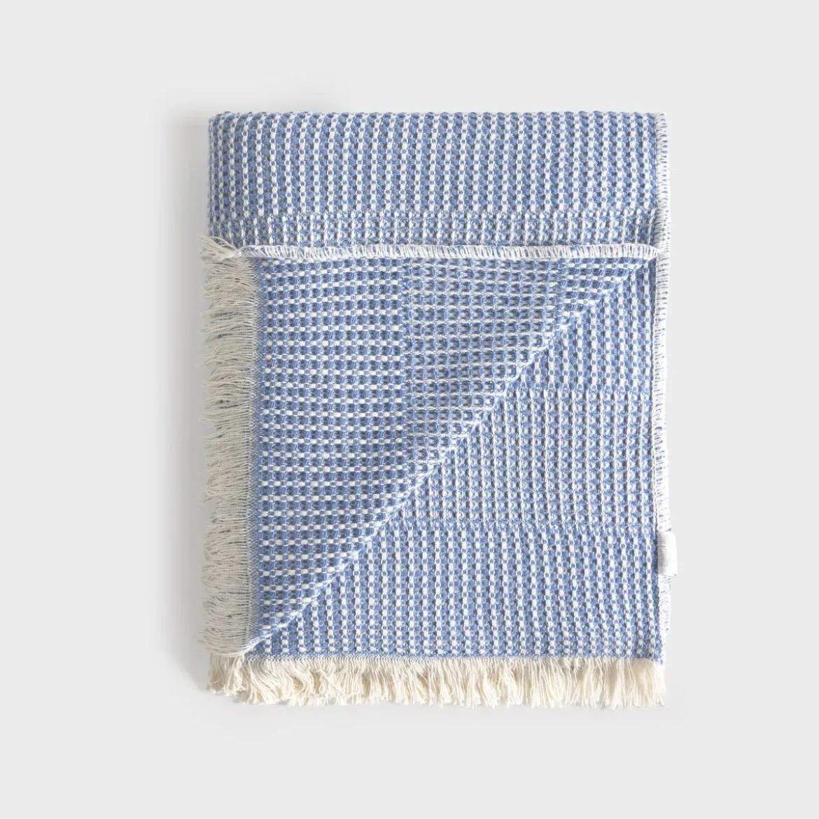 Plaid algodón gofrado con flecos Vima