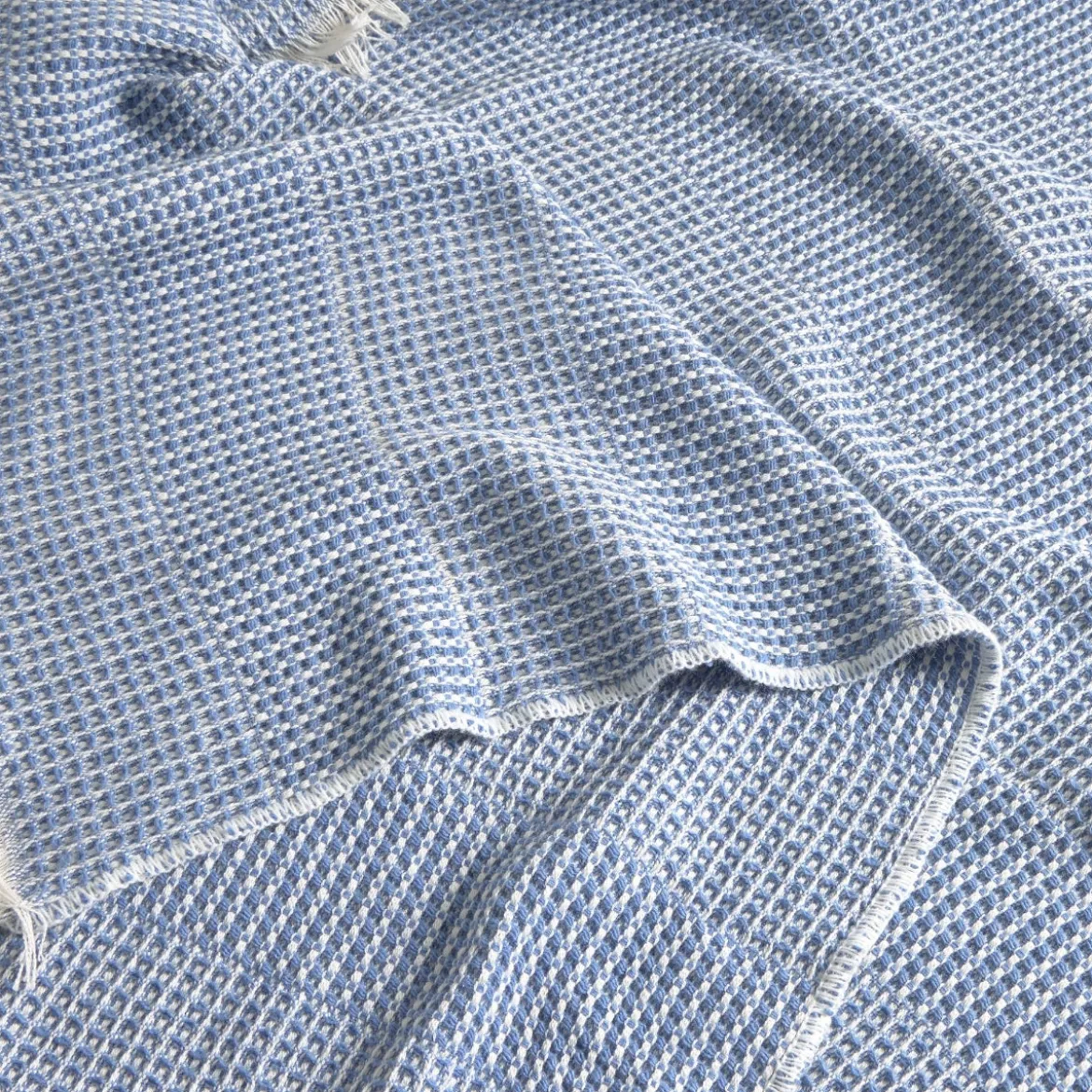 Plaid algodón gofrado con flecos Vima