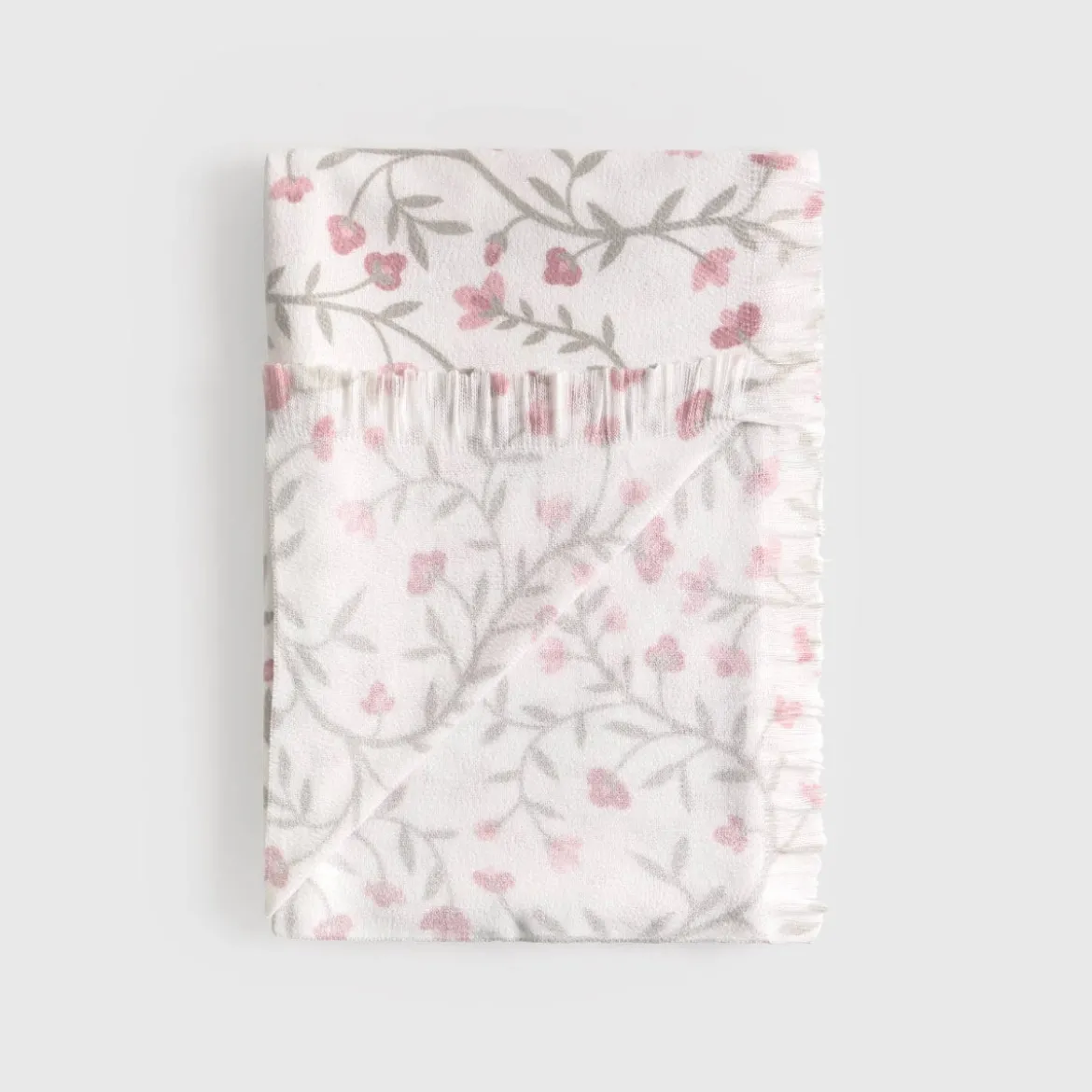 Plaid con flores y flecos decorativos Lapla