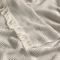 Plaid de algodón gofrado con flecos Vima