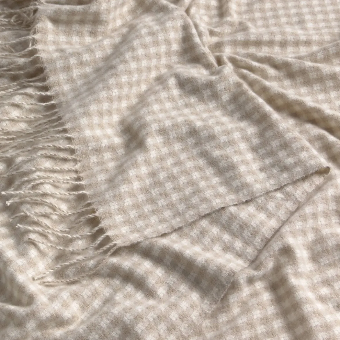 Plaid de cuadros con flecos Vipla