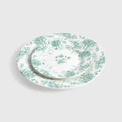 Plato llano 26 cm floral verde Bloemeng